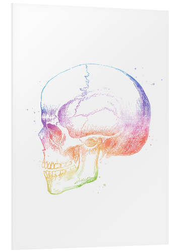 Foam board print Rainbow Skull