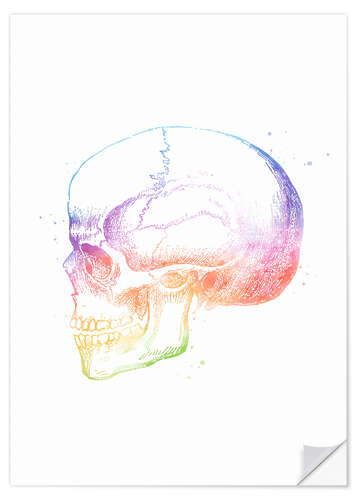 Selvklebende plakat Rainbow Skull