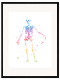 Gerahmter Kunstdruck Regenbogen-Skelett