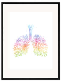 Gerahmter Kunstdruck Regenbogen-Lungenbläschen