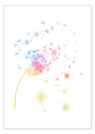 Poster Regenbogen-Pusteblumen