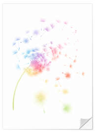 Wandsticker Regenbogen-Pusteblumen