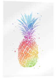 Acrylic print Rainbow Pineapple