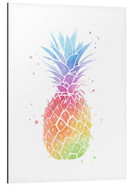 Aluminium print Rainbow Pineapple