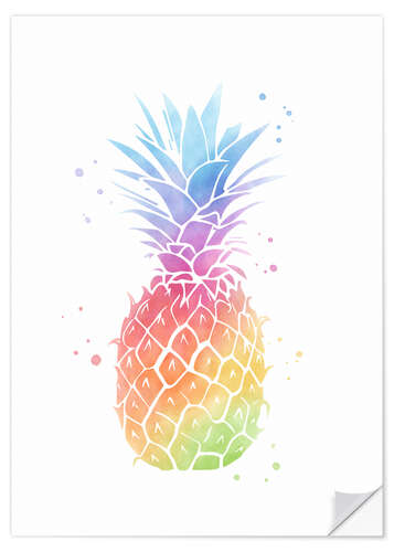 Wandsticker Regenbogen-Ananas