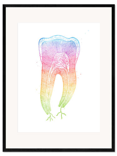Impresión de arte enmarcada Raíz del diente del arco iris