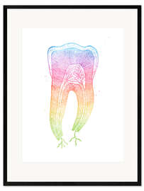 Impresión de arte enmarcada Raíz del diente del arco iris