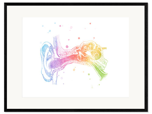 Framed art print Rainbow ear