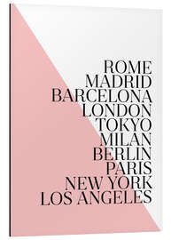 Magnettafel Metropolen Pink