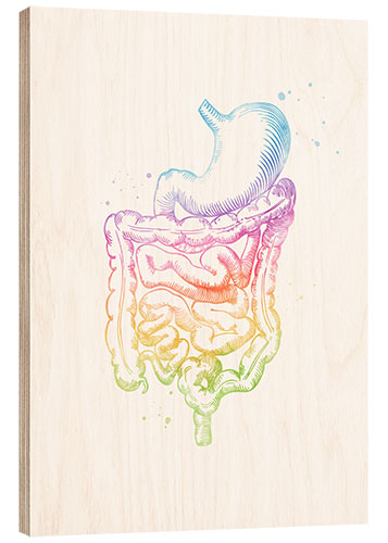 Wood print Rainbow intestines