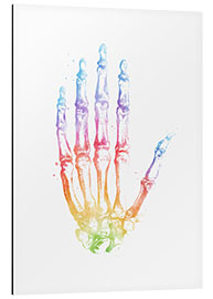 Alubild Regenbogen-Handknochen