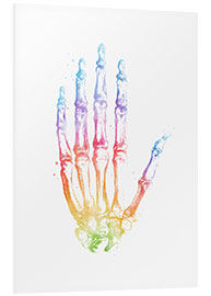 Foam board print Rainbow hand bones