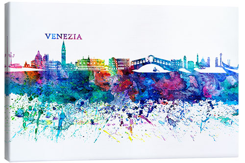 Canvas print Skyline VENEZIA Colorful Silhouette