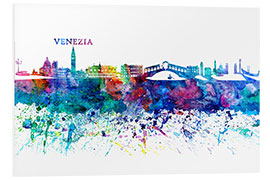 Foam board print Skyline VENEZIA Colorful Silhouette