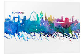 Foam board print Skyline LONDON Colorful Silhouette