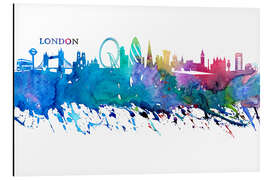 Magnettafel Skyline LONDON farbenfrohe Silhouette