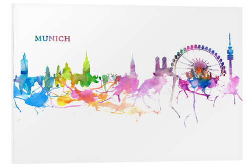 PVC print Skyline MUNICH Colorful Silhouette