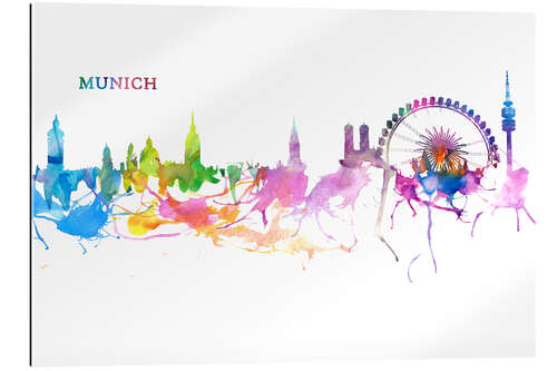 Gallery print Skyline MUNICH Colorful Silhouette