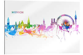 Gallery print Skyline MUNICH Colorful Silhouette