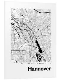 Foam board print City map of Hannover