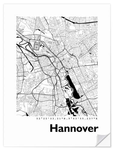 Wall sticker City map of Hannover