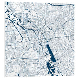 Cuadro de PVC Mapa de Hannover, azul