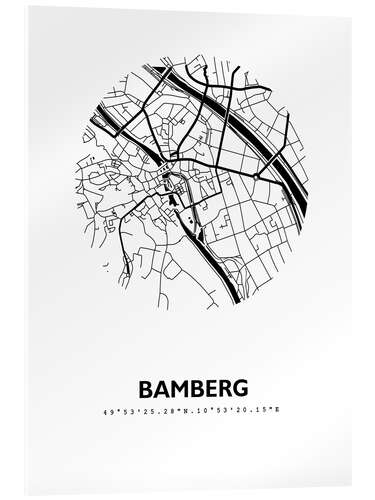 Akryylilasitaulu City map of Bamberg