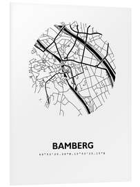 Tableau en PVC Plan de la ville de Bamberg