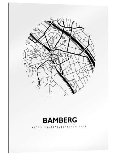 Gallery print City map of Bamberg