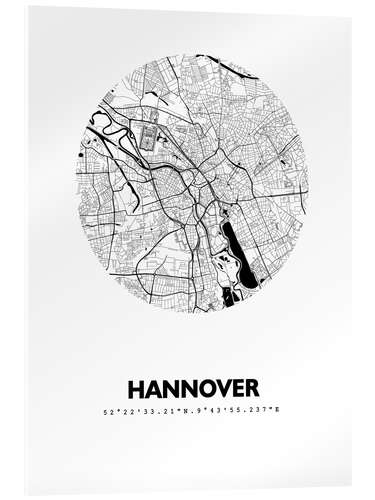 Obraz na szkle akrylowym City map of Hannover, circle