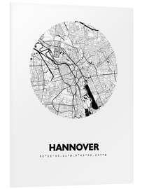 Stampa su PVC Mappa di Hannover, cerchio