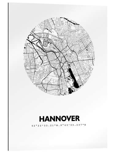 Gallery print City map of Hannover, circle