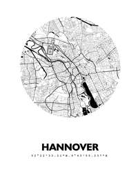 Magnettafel Stadtplan von Hannover, Kreis