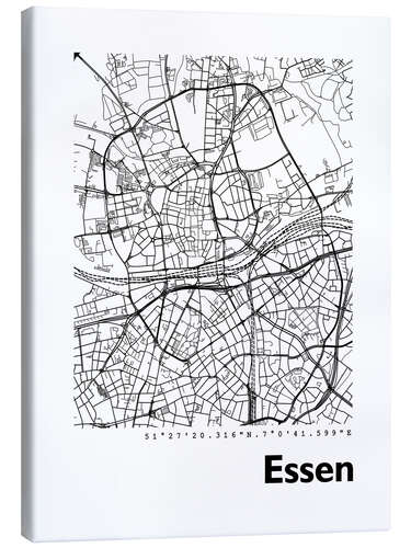 Canvas print City map of Essen