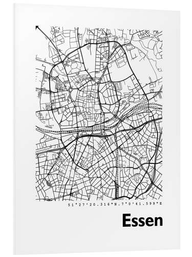 Foam board print City map of Essen