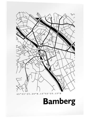 Acrylic print City map of Bamberg