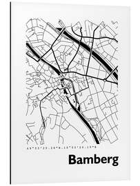 Aluminium print City map of Bamberg