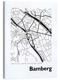 Lienzo Mapa de la ciudad de Bamberg