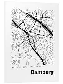 Foam board print City map of Bamberg