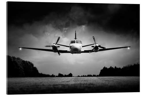 Acrylglasbild Kleines Flugzeug im Landeanflug