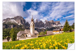 Selvklebende plakat Spring in the Dolomites