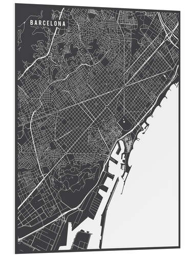 PVC-taulu Barcelona, Spain Map I