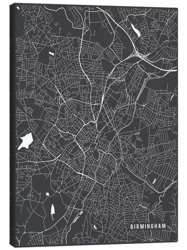 Stampa su tela Birmingham England Map