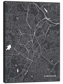 Tableau sur toile Birmingham England Map