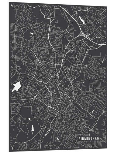 Foam board print Birmingham England Map