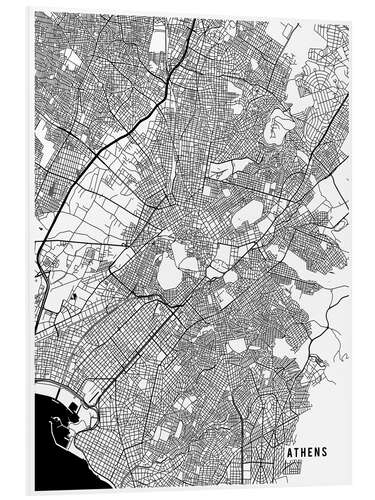 Tableau en PVC Athens Greece Map