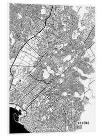 Cuadro de PVC Athens Greece Map