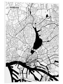 PVC print Hamburg Germany Map