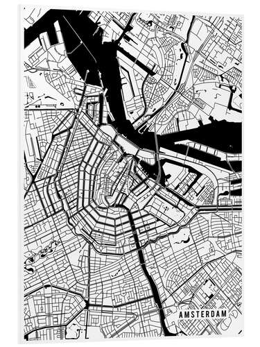 Obraz na PCV Amsterdam Netherlands Map II