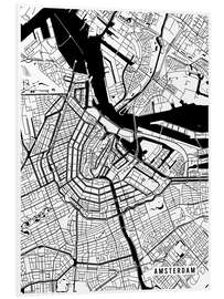 Tableau en PVC Carte d'Amsterdam II